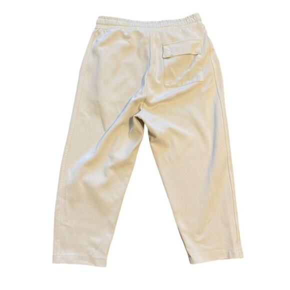 Zara Light Khaki Casual Cropped Drawstring Waist Pants - Medium - Picture 2 of 6